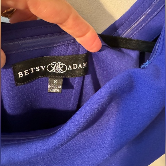 Betsy & Adam Women’s off shoulder side ruffle gown / Royal Blue / Size 8 - Picture 9 of 11